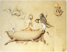 Michael Parkes "Running The Bath" Stone Lithographs