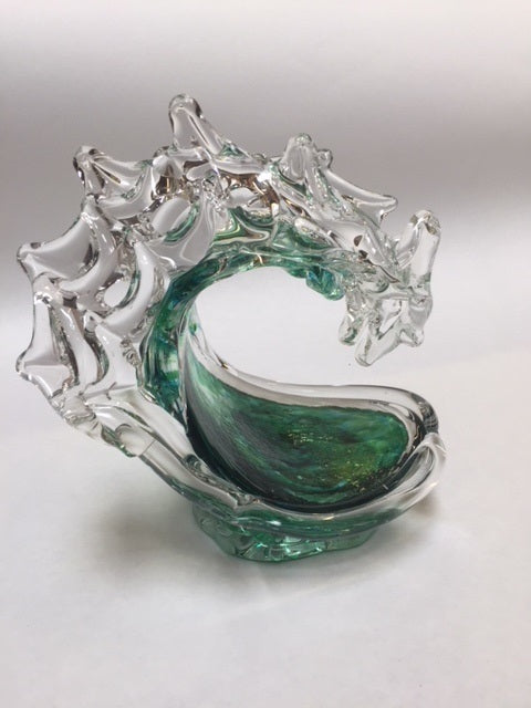 David Wight Glass Wave - Tsunami Green