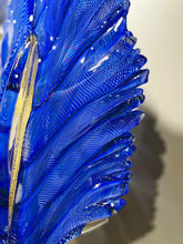 Nic McGuire "Feather, Pair - Cobalt & 23K Gold" Hand-blown Glass