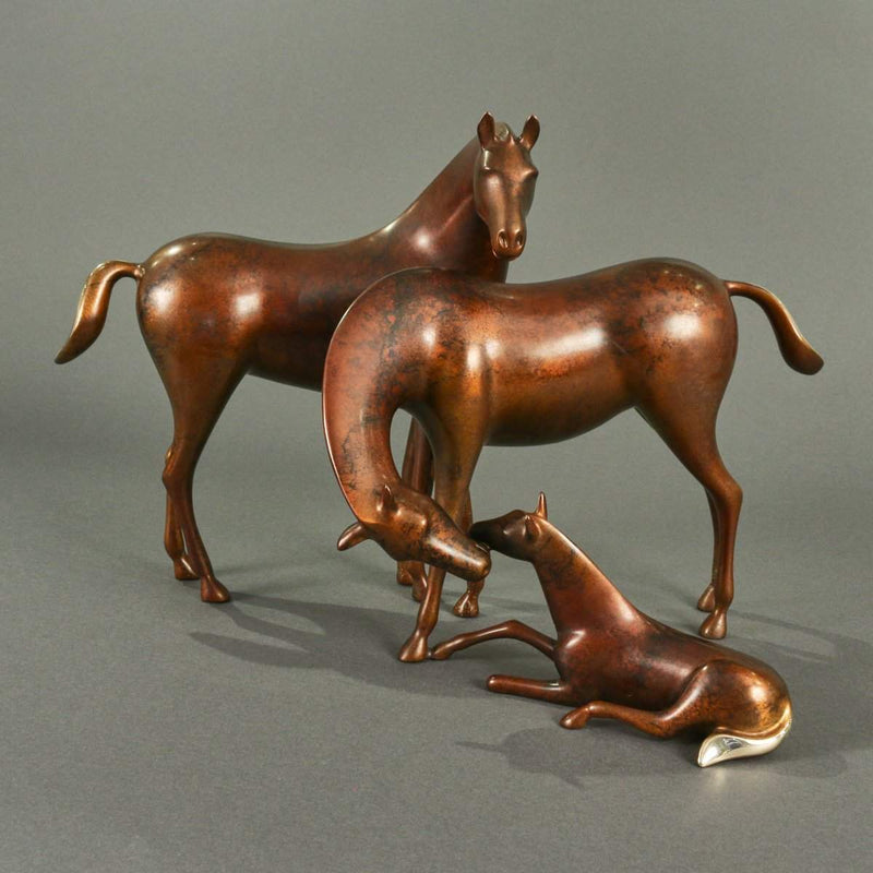 Loet Vanderveen Horse Family (Marbled Brown) Sculpture – Exclusive 