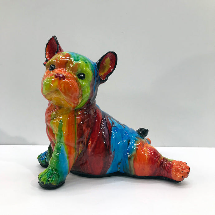 Ancizar Marin Frenchie with Back Legs Out - Rainbow Swirl